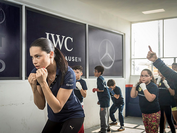 Brazilian supermodel Adriana Lima took part in a boxing session with children in Mexico City