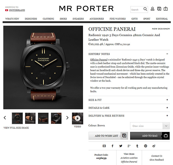 The Italian brand is now on board of Mr Porter 