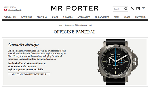 The Italian brand is now on board of Mr Porter 