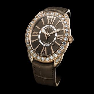 Regent 4452 Rose Gold - Chocolate Dial - One Row