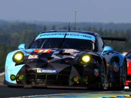 Patrick Dempsey on the podium at the 24H of Le Mans - TAG Heuer