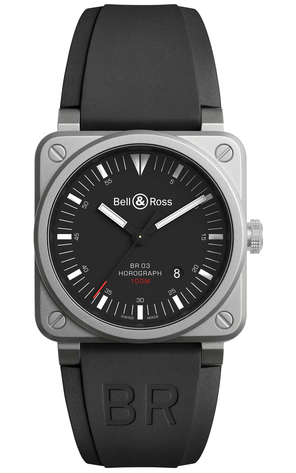 The strap of this new model is made of rubber and ultra-resistant black synthetic fabric.