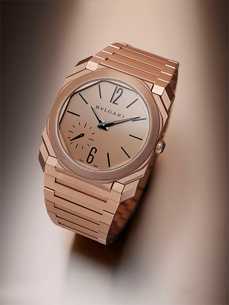 Gold and the Bulgari Octo Finissimo Automatic Sandblasted in gold