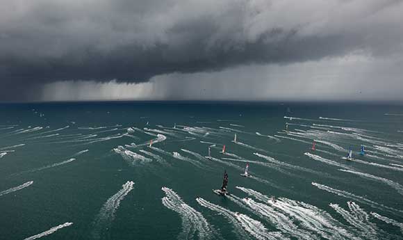 The fleet at the start of the 2014 Route du Rhum