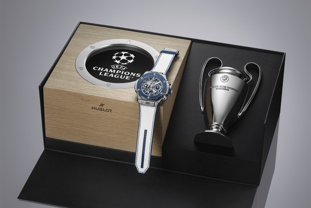 Hublot Big Bang UEFA Champions League skeleton dial view