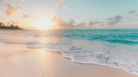 A tropical beach in the sunset © Sean Oulashin