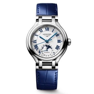 LONGINES PRIMALUNA steel with blue strap © Longines 