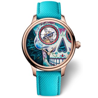 Tourbillon Skelet Or rouge - Catrina Skull © Jaquet Droz