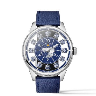 Tambour Spin Time Air Antipode Blue in White Gold © Louis Vuitton