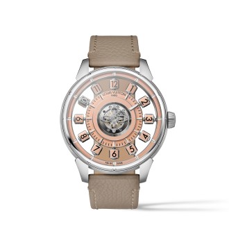 Tambour Spin Time Air Flying Tourbillon Salmon in Platinum © Louis Vuitton