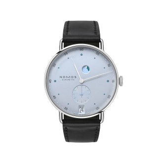 NOMOS Metro Date power reserve ice blue