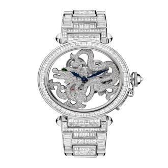 Skeleton Dragon Motif Baguette-Cut Diamonds 