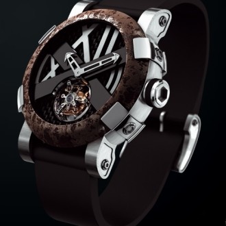 Titanic-DNA rusted steel T-oxy III Tourbillon white gold