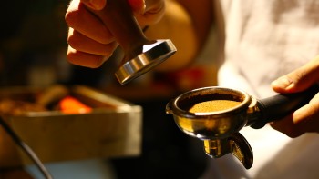 Barista preparing an espresso