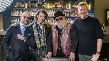 In The Lost Lands_ Leonardo Laviola (President Blancpain North America),  Milla Jovovich, George R. R. Martin and Paul W. S. Anderson © Blancpain