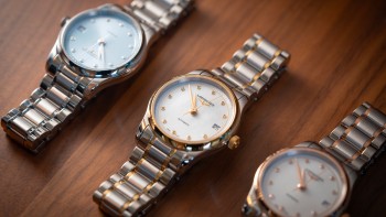 Longines Master Collection with Frosted blue sunray & white mother-of-pearl dials © Longines