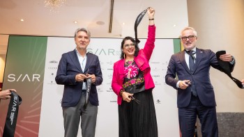 Carlos Alonso, Founder and director of SIAR with Alejandra Frausto Guerrero, Sercretary of Tourism for Mexico City, and Swiss Ambassador, Pietro Piffaretti at the SIAR 2025 © SIAR