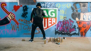Alec Monopoly at the manufacutre - TAG Heuer
