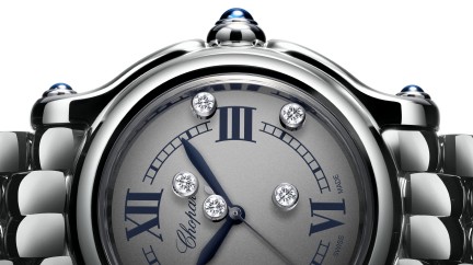 Happy Sport The First in Lucent Steel™, featuring five happy diamonds part of the 'Happy Diamonds' collection © 