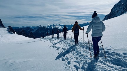Hike in the Snow-covered Alps - Alpina