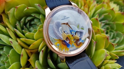 A luminous Petite Heure Minute Relief Seasons Summer - Jaquet Droz