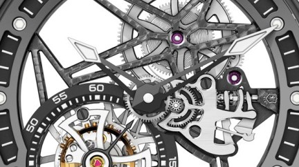 Excalibur Spider Skeleton Flying Tourbillon, with gem-set rubber bezel - Roger Dubuis