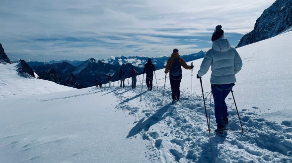 Hike in the Snow-covered Alps - Alpina
