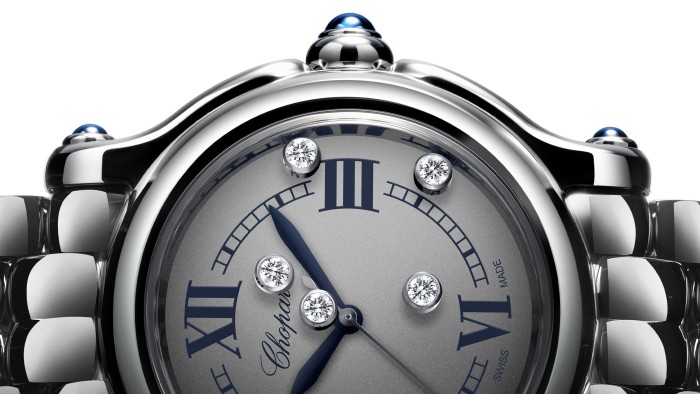 Happy Sport The First in Lucent Steel™, featuring five happy diamonds part of the 'Happy Diamonds' collection © 