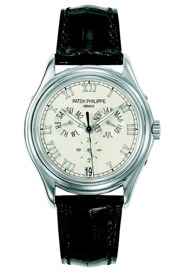 Réf. 5035G. Le tout premier calendrier annuel en or blanc (ou or jaune). 