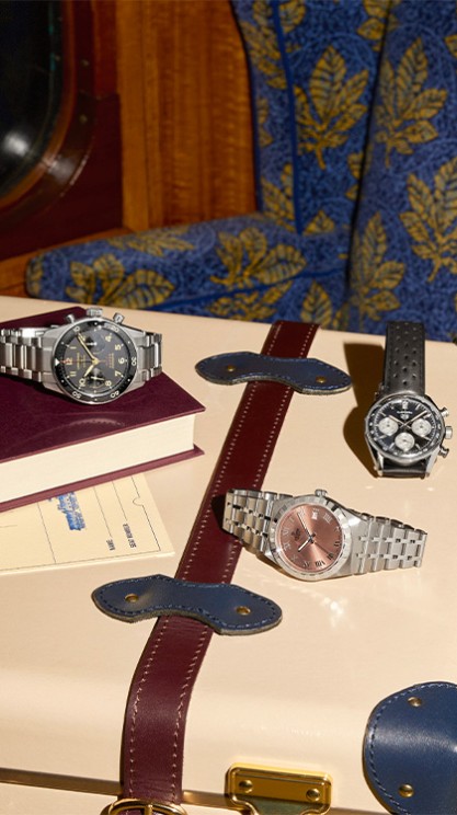 Spirit Chronograph by Longines, the Royal Date by Tudor and the Carrera by TAG  Heuer © Longines, Tudor, TAG Heuer