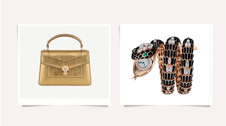 Bulgari Serpenti Misteriosi High-Jewellery Secret Watch Black Diamonds and Bulgari Forever Crossbody Bag © Bulgari