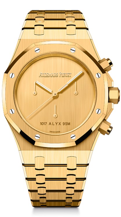 Royal Oak in yellow gold, 41 mm diameter, automatic chronograph movement, yellow gold bracelet.&nbsp;Limited edition of 202 pieces © Audemars Piguet