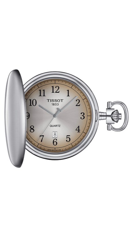 The Savonnette comes in a 48.5mm stainless steel case and is powered by a quartz movement with a date © Tissot