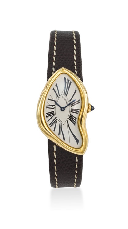 Cartier 18k gold limited edition asymmetrical wristwatch with ‘Crash’ deployant © Christie's