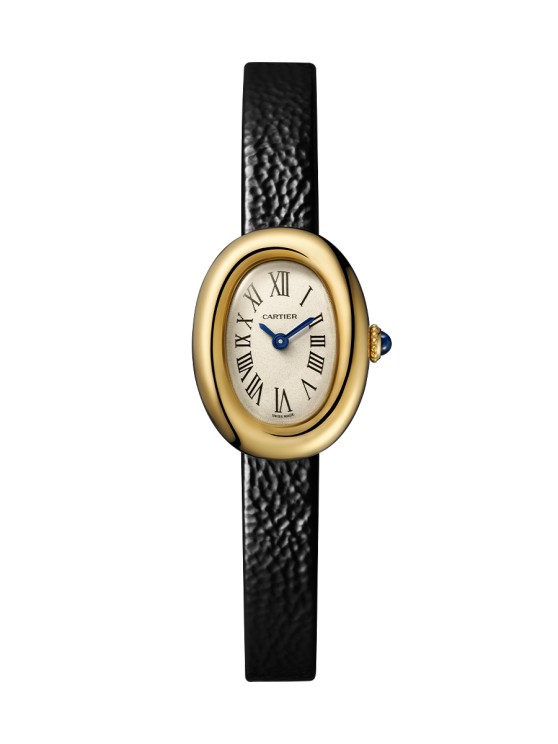 Baignoire en or jaune, 24, 6 x 18, 7 mm, mouvement à quartz, bracelet en or jaune © Cartier
