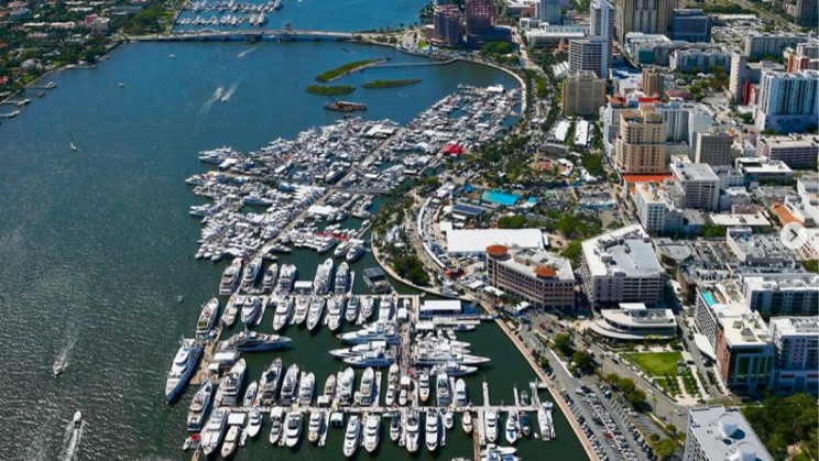 Top view of Palm Beach International Boat Show © Palm Beach International Boat Show