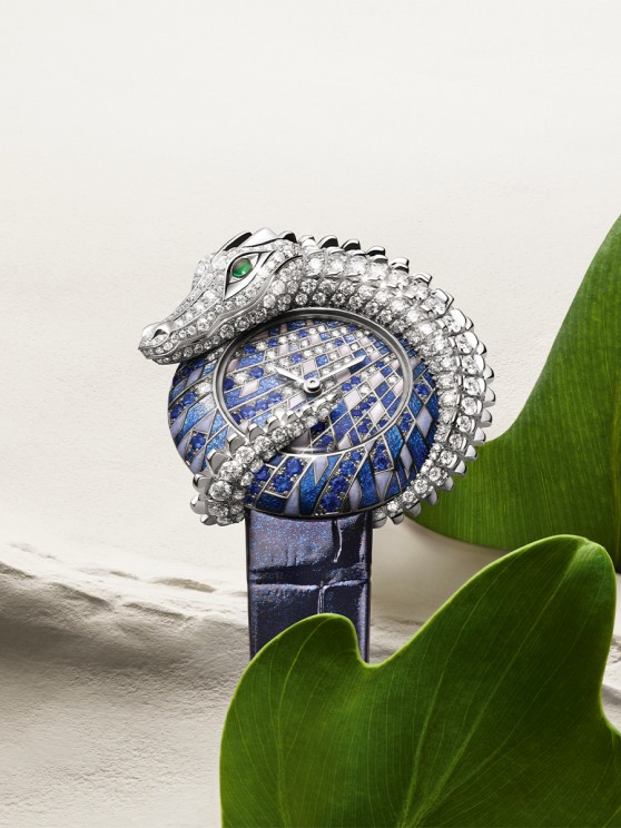 Crocodile jewellery watch, rhodium-finish white gold © Cartier