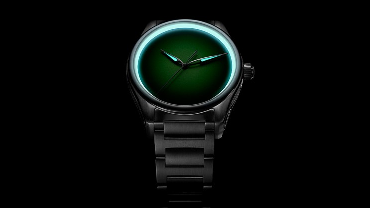 Pioneer Centre Seconds Concept Citrus Green © H. Moser & Cie