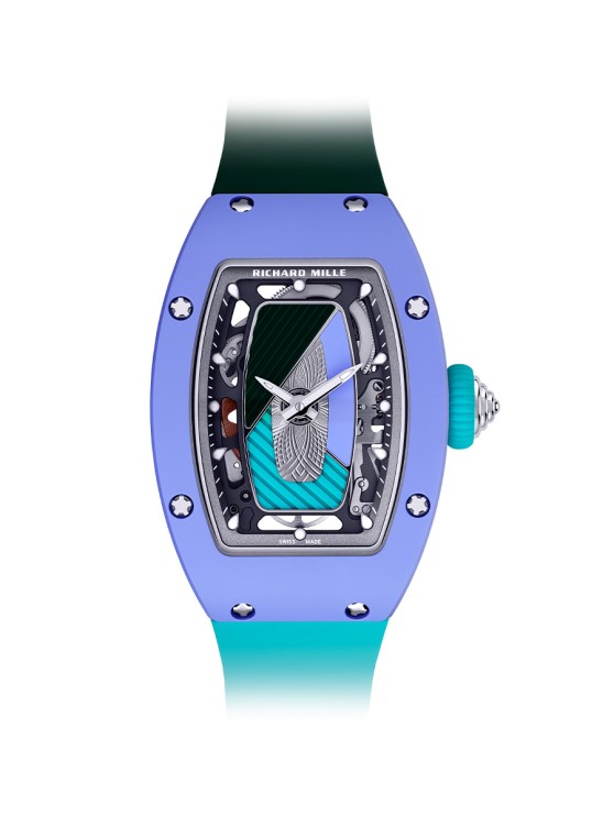 RM 07-01 en céramiques de couleurs, 31, 4 x 45, 23 mm, mouvement squelette automatique, bracelet en caoutchouc © Richard Mille