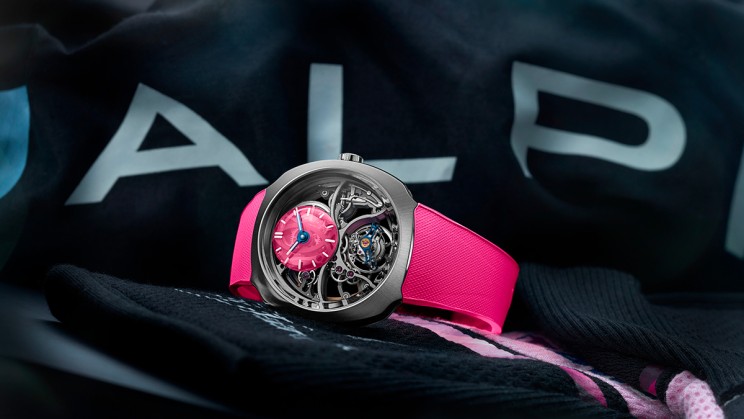 Streamliner Cylindrical Tourbillon Skeleton Alpine Limited Edition Pink Livery © H. Moser & Cie.