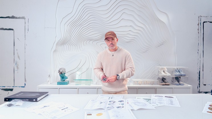 Hublot Ambassador Daniel Arsham working in his studio © Hublot