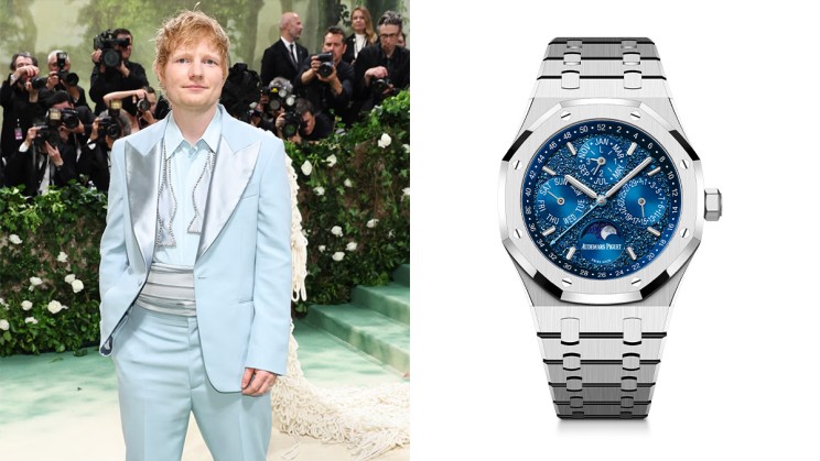 Ed Sheeran © Dia Dipasupil / Getty Images | Royal Oak Perpetual Calendar "John Mayer" © Audemars Piguet