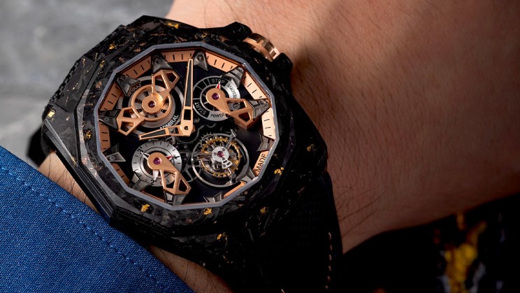 The Corum Admiral Tourbillon Openworked Carbon & Gold © Corum