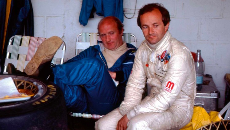 François Servanin and Laurent Ferrier trackside back in the day © Laurent Ferrier