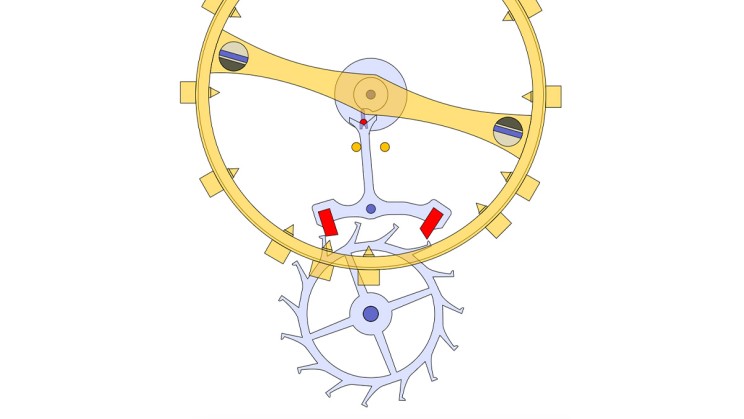 Diagram of a Swiss lever escapement © Fred the Oyster / Wikipedia