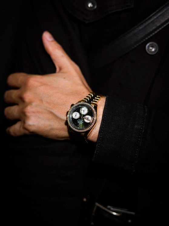 Speedmaster 38mm worn by Kévin Germanier © OMEGA