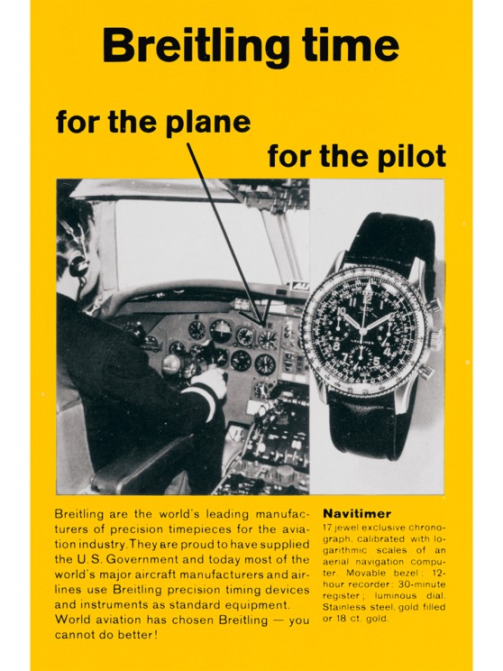 Publicité des années 1950 © Breitling 