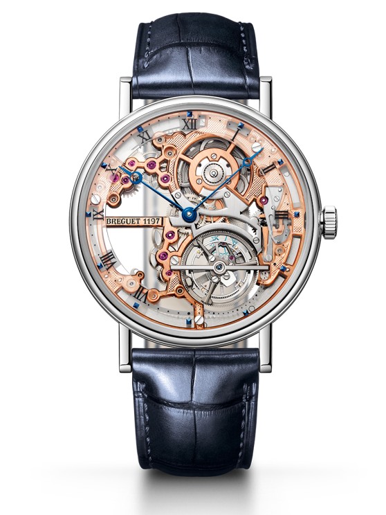 Classic Tourbillon in platinum, 41mm diameter, extra-thin tourbillon movement, small seconds, leather strap ©&nbsp;Breguet