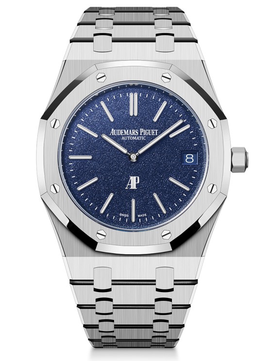 Royal Oak Jumbo en or blanc, 39 mm de diamètre, mouvement automatique avec date par guichet, bracelet en or blanc ©&nbsp;Audemars Piguet