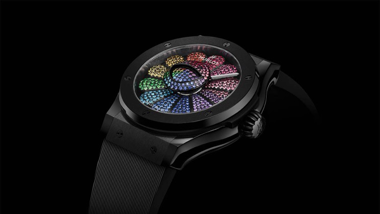 Classic Fusion Takashi Murakami Black Ceramic Rainbow © TM/KK/Hublot